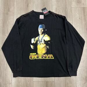 ROCK REVOLUCION John Cena Longt Sleeve Black Tee Shirt Size Small S B14